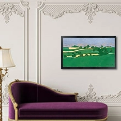 «Кукурузные поля» в интерьере в классическом стиле над банкеткой