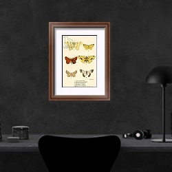 «Butterflies 98» в интерьере кабинета в черных цветах над столом