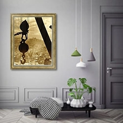 «New York City from the Empire State Building, 1931» в интерьере коридора в классическом стиле