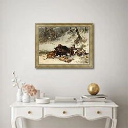 «Boar hunt» в интерьере в классическом стиле над столом