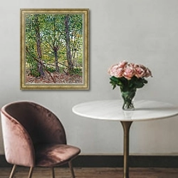 «Деревья и подлесок» в интерьере в классическом стиле над креслом