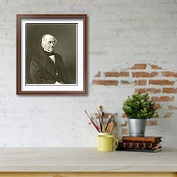 «Prince Gortschakoff» в интерьере кабинета с кирпичными стенами над письменным столом