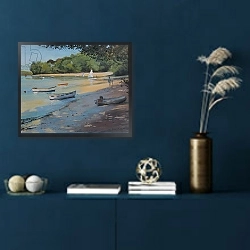 «Salcombe Fishermans Cove, Early Light» в интерьере в классическом стиле в синих тонах