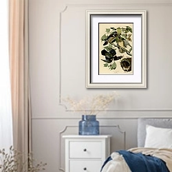 «Summer or Wood Duck» в интерьере спальни в стиле прованс с синими деталями