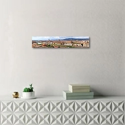 «Италия. Флоренция. Большая панорама» в интерьере современной комнаты над тумбой