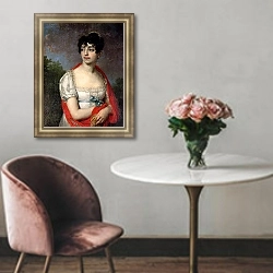 «Портрет княгини Марии Федоровны Барятинской» в интерьере в классическом стиле над креслом
