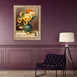 «Marchal Niel Roses» в интерьере в классическом стиле в фиолетовых тонах