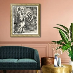 «The Virgin with the Child and St. Anne at the Cradle» в интерьере классической гостиной над диваном