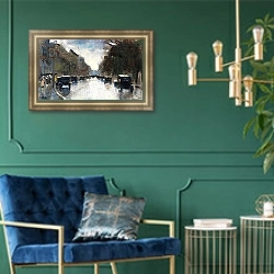 «Straße im Tiergarten» в интерьере в классическом стиле с зеленой стеной