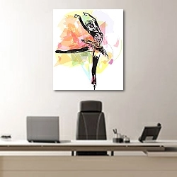 «Силуэт балерины» в интерьере кабинета директора над офисным креслом