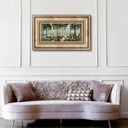 «Vue de Paris depuis Vanves» в интерьере гостиной в классическом стиле над диваном