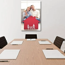 «Beautiful young couple» в интерьере офиса над переговорным столом