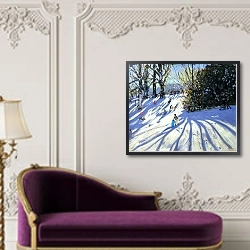 «Early snow, Darley Park» в интерьере в классическом стиле над банкеткой