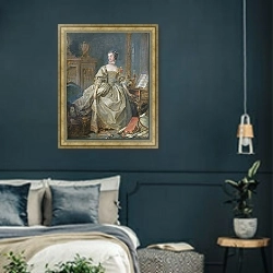 «Madame de Pompadour 2» в интерьере классической спальни с темными стенами