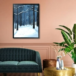 «Northern charm» в интерьере классической гостиной над диваном