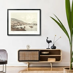 «Hoffsteitten près de Thun» в интерьере комнаты в стиле ретро над тумбой