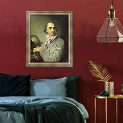 «Портрет поэта Александра Семеновича Хвостова» в интерьере спальни с акцентной стеной