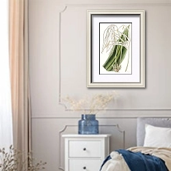 «Long-flowered Pancratium» в интерьере спальни в стиле прованс с синими деталями