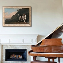 «Foxhound» в интерьере классической гостиной над камином