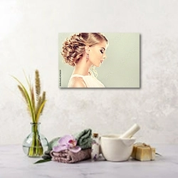 «Красивая женщина со свадебной прической» в интерьере салона красоты