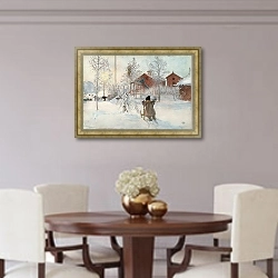 «Двор и прачечная» в интерьере столовой в классическом стиле