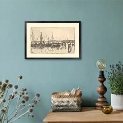 «Afgemeerde schuiten» в интерьере в стиле ретро с бирюзовыми стенами