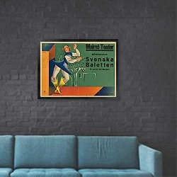 «Malmö Teater. Gästspelar Svenska Baletten. O och. 10 sept» в интерьере в стиле лофт с черной кирпичной стеной