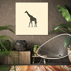 «Силуэт жирафа» в интерьере комнаты в этническом стиле