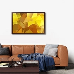 «Полигональная абстракция» в интерьере современной гостиной над диваном