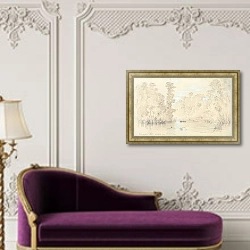 «Ручей близ Хокитики» в интерьере в классическом стиле над банкеткой