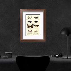 «Butterflies 112» в интерьере кабинета в черных цветах над столом