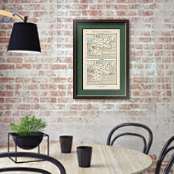 «Industriekarten von Deutschland II» в интерьере кухни в стиле лофт с кирпичной стеной