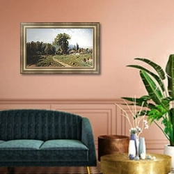«Хутор в Малороссии. 1884» в интерьере классической гостиной над диваном