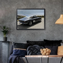 «ATS 2500 GT Scaglione&Allemano Coupe '1963» в интерьере гостиной в стиле лофт в серых тонах