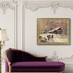 «Веселящиеся Возле Таверны» в интерьере в классическом стиле над банкеткой