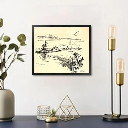 «De Zaan bij Koog aan de Zaan – Zaandijk.» в интерьере в стиле ретро над столом