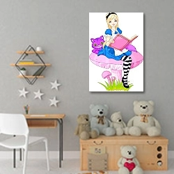 «Алиса с книжкой» в интерьере детской комнаты для девочки с игрушками