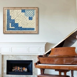«Pieced Quilt» в интерьере классической гостиной над камином
