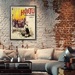 «Hurtu» в интерьере гостиной в стиле лофт с кирпичной стеной