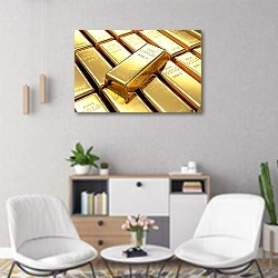 «Драгоценные металлы» в интерьере офиса над шкафом с документами