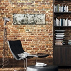 «Цементная стена» в интерьере кабинета в стиле лофт с кирпичными стенами