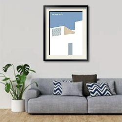 «Fresh air» в интерьере гостиной в скандинавском стиле с серым диваном