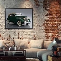 «Ford Deluxe Convertible Sedan (68) '1936» в интерьере гостиной в стиле лофт с кирпичной стеной
