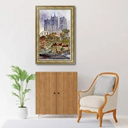 «Durham Cathedral, England» в интерьере в классическом стиле над комодом