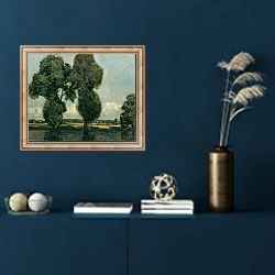 «Серебристый тополь» в интерьере в классическом стиле в синих тонах