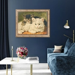 «Two Kittens» в интерьере в классическом стиле в синих тонах