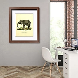 «Африканский слон» в интерьере современного кабинета на стене