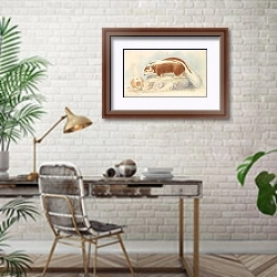 «Chili Skunk.» в интерьере кабинета с кирпичными стенами над столом
