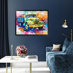 «Nostalgic truck» в интерьере в классическом стиле в синих тонах