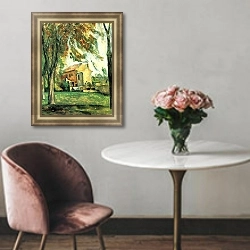 «Пруд в Жа де Буффан зимой» в интерьере в классическом стиле над креслом